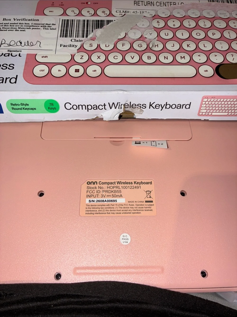 On Running Pink Compact Wireless Retro-Style Keyboard